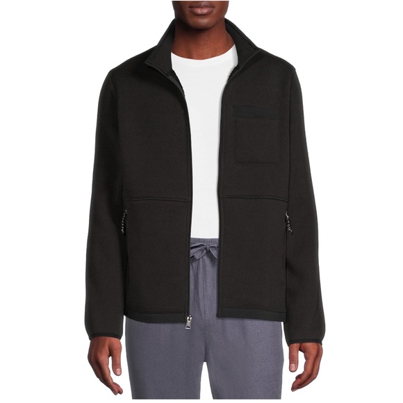 George black zip up sweater jacket w/ fur lining L - Picture 1 of 16